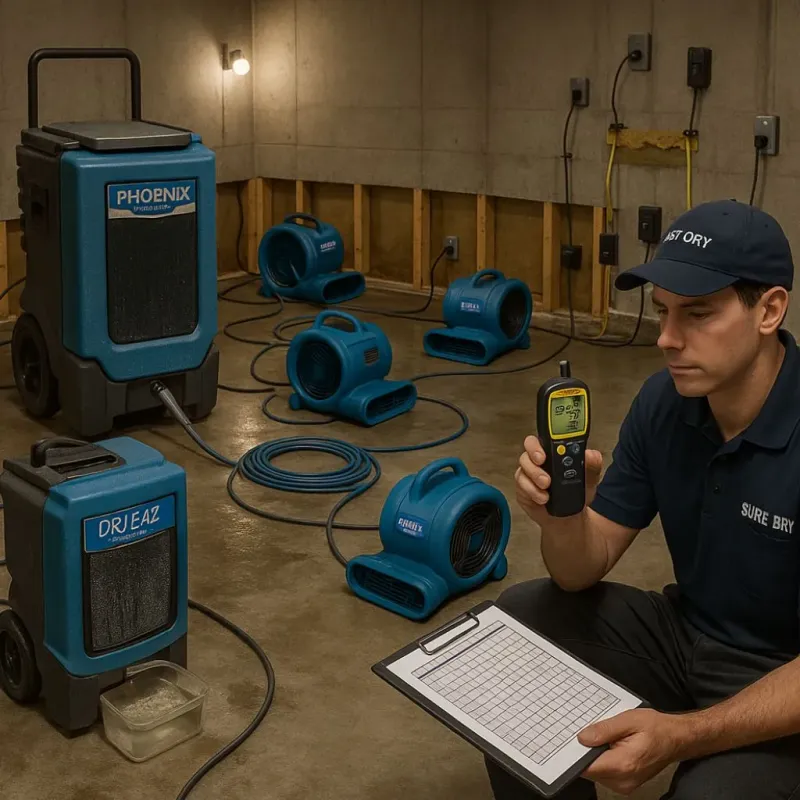 Structural Drying and Dehumidification process in Brookville, PA
